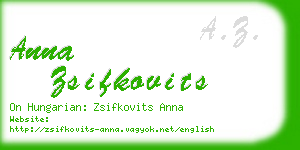 anna zsifkovits business card